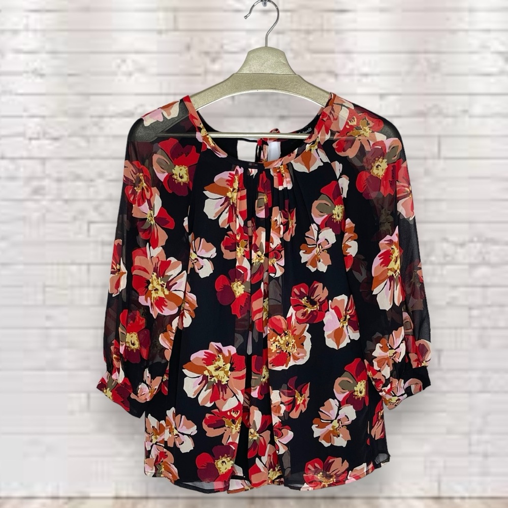 Madewell Tie-Back Bubble-Sleeve Top in French Rose Size XXS NWT
